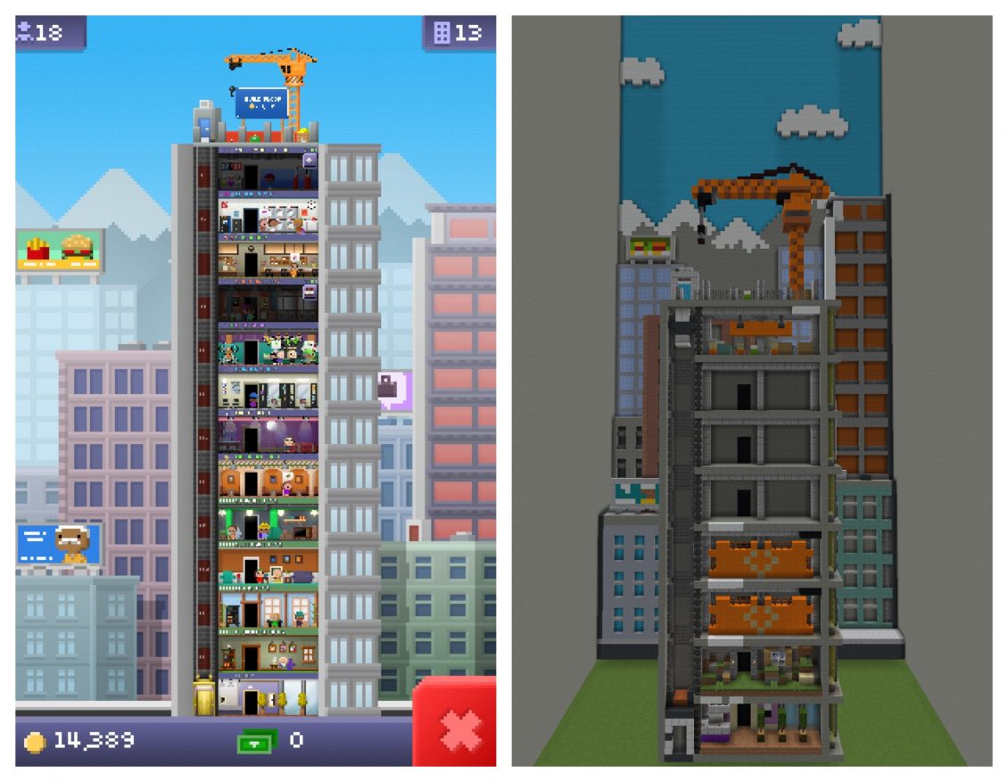TINY TOWER game map re-created in Minecraft – PREMIUM MINECRAFT BLOG