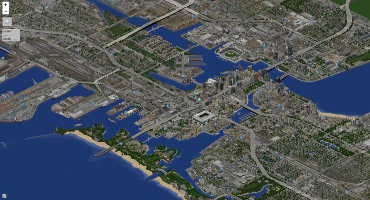 dynamic map of minecraft city