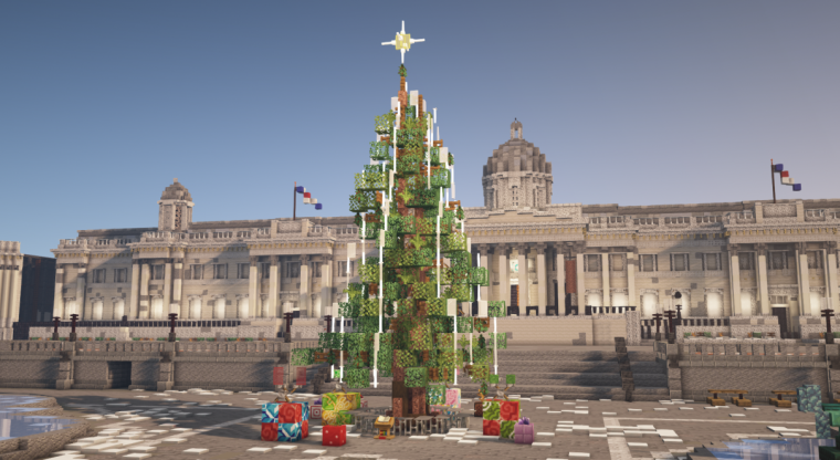 minecraft museum square with tree