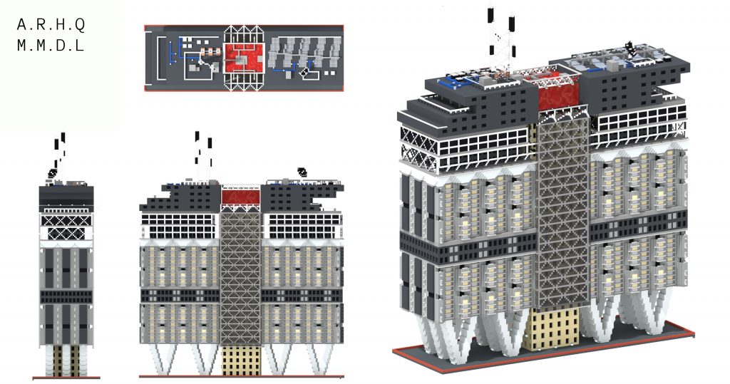 multiple renders of tower block build