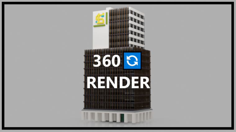 thumbnail building with text 360 render
