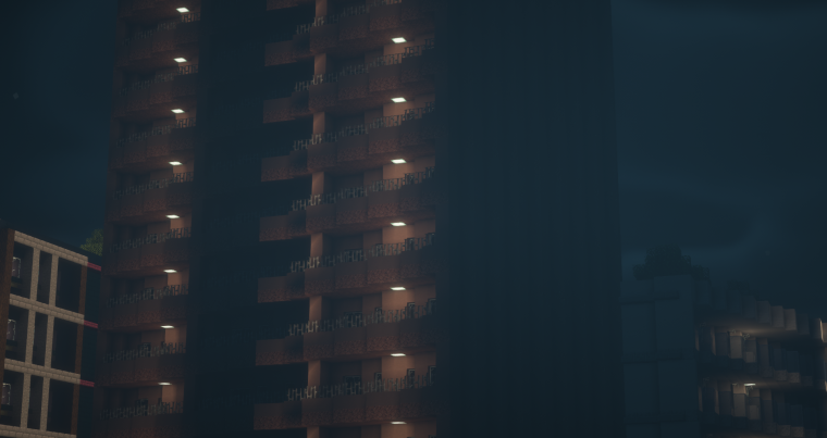 night time shaders of realistic building
