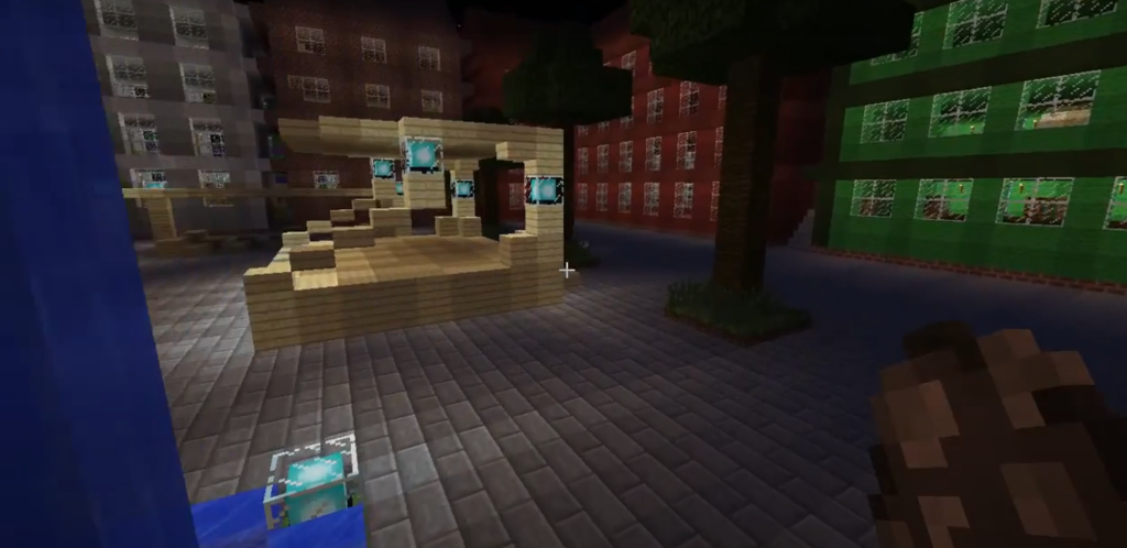 townhouses and stage scene minecraft