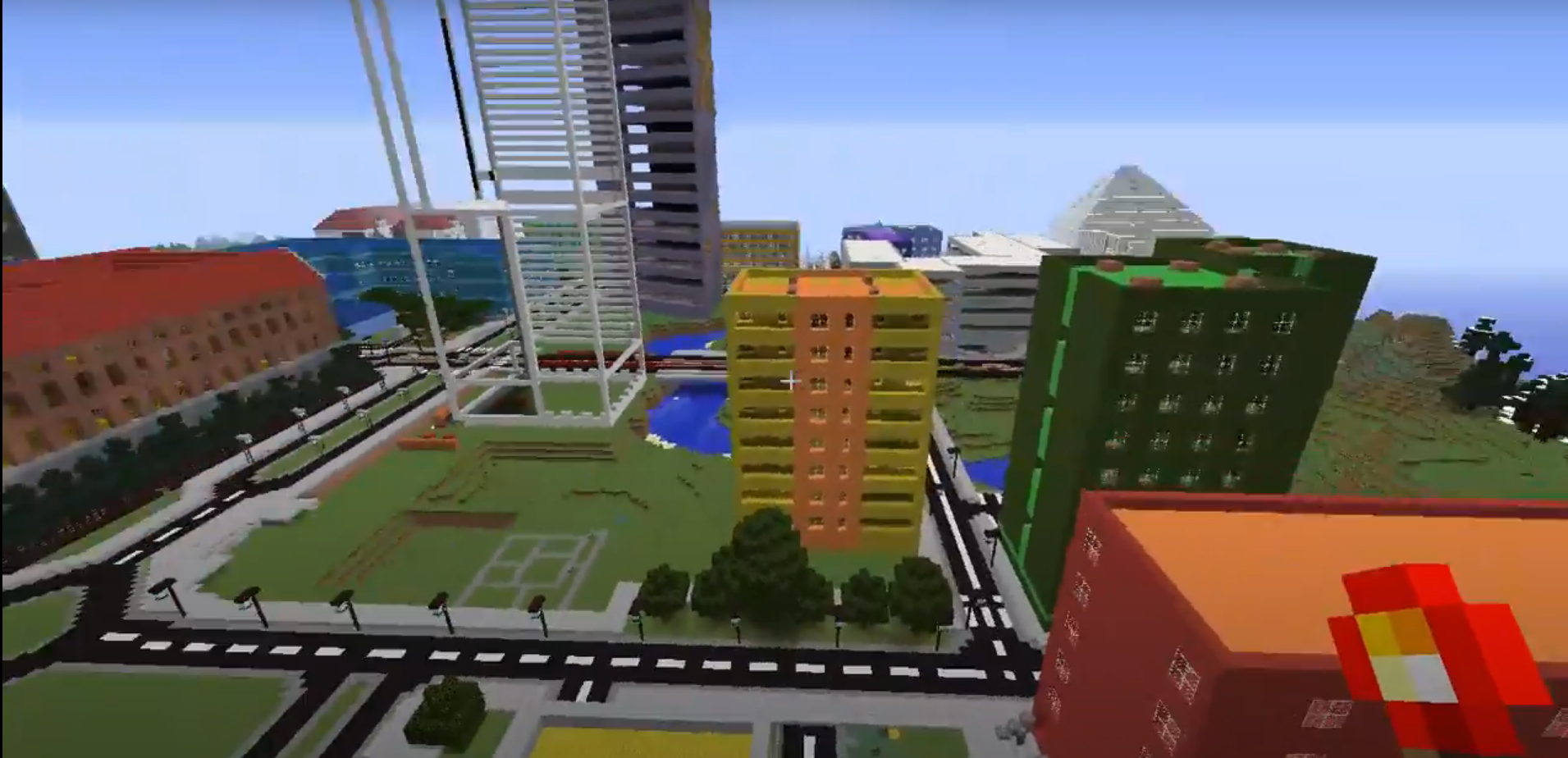colorful tower blocks WIP minecraft city