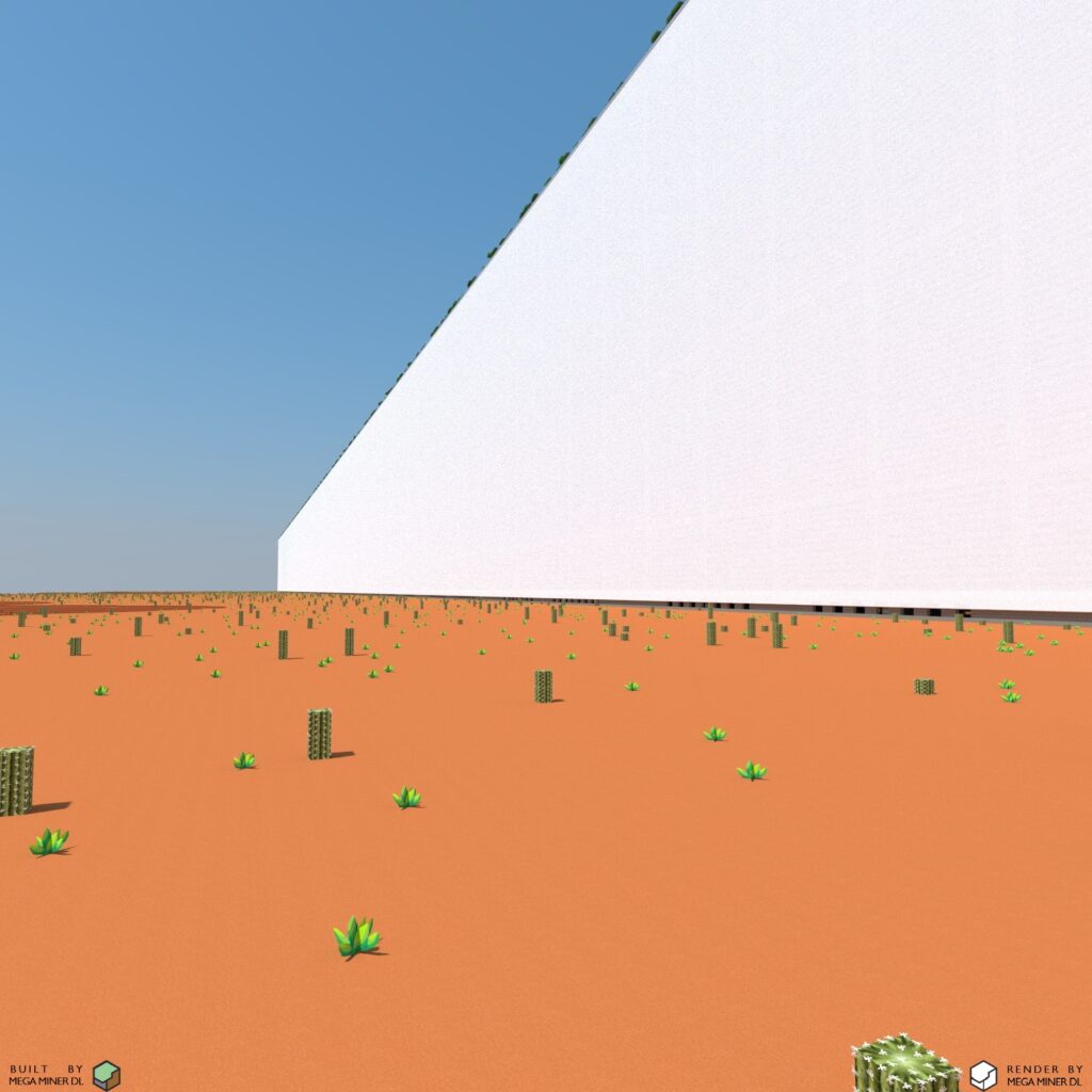 Line city render desert wall view