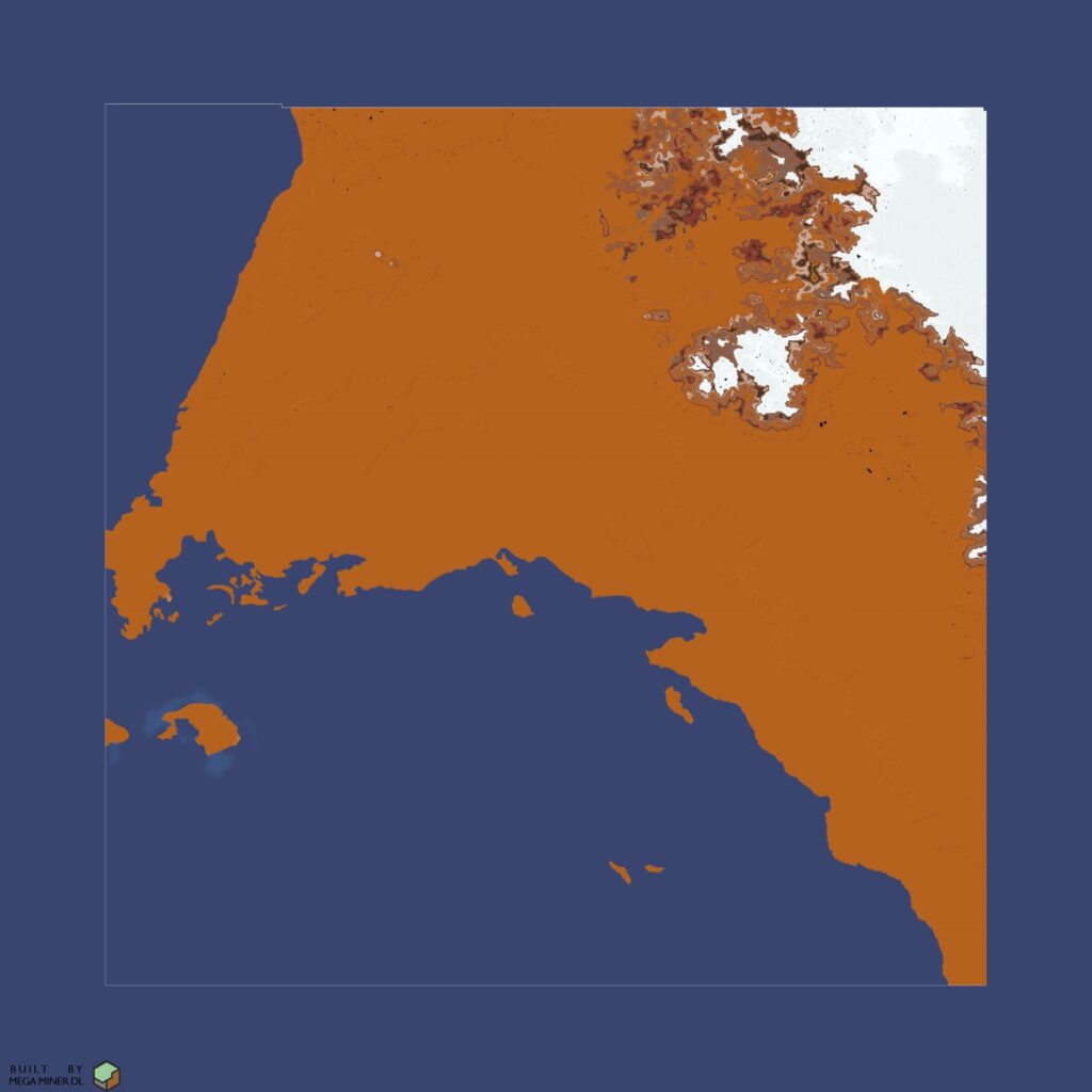 Top view of desert dynmap line