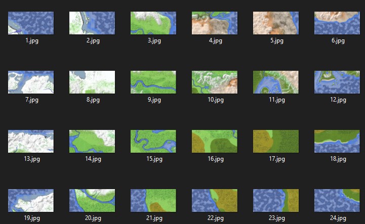 folder 24 images making up Kalak map