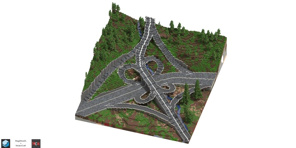 Moderncraft cloverleaf road interchange