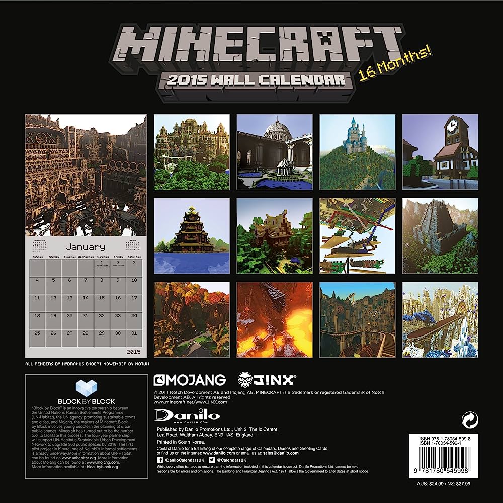 Official Mojang calendar 2015 builds
