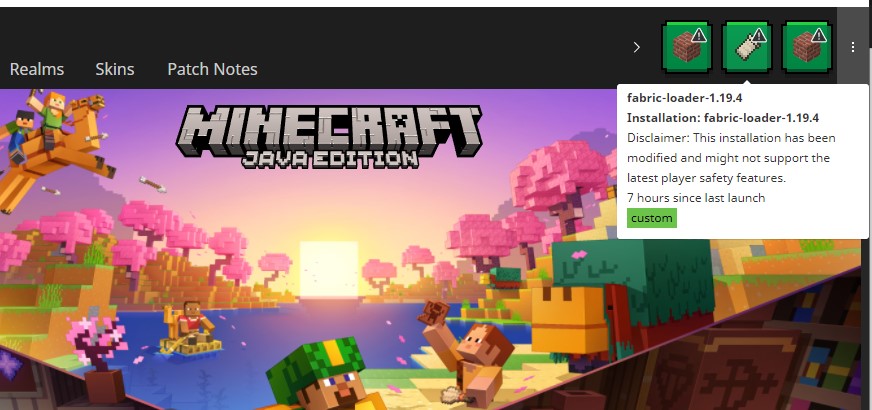 minecraft launcher quick play buttons