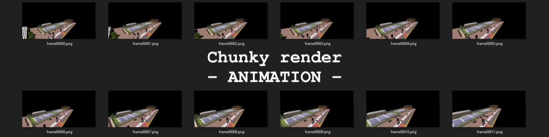 chunky poster thumb render animation