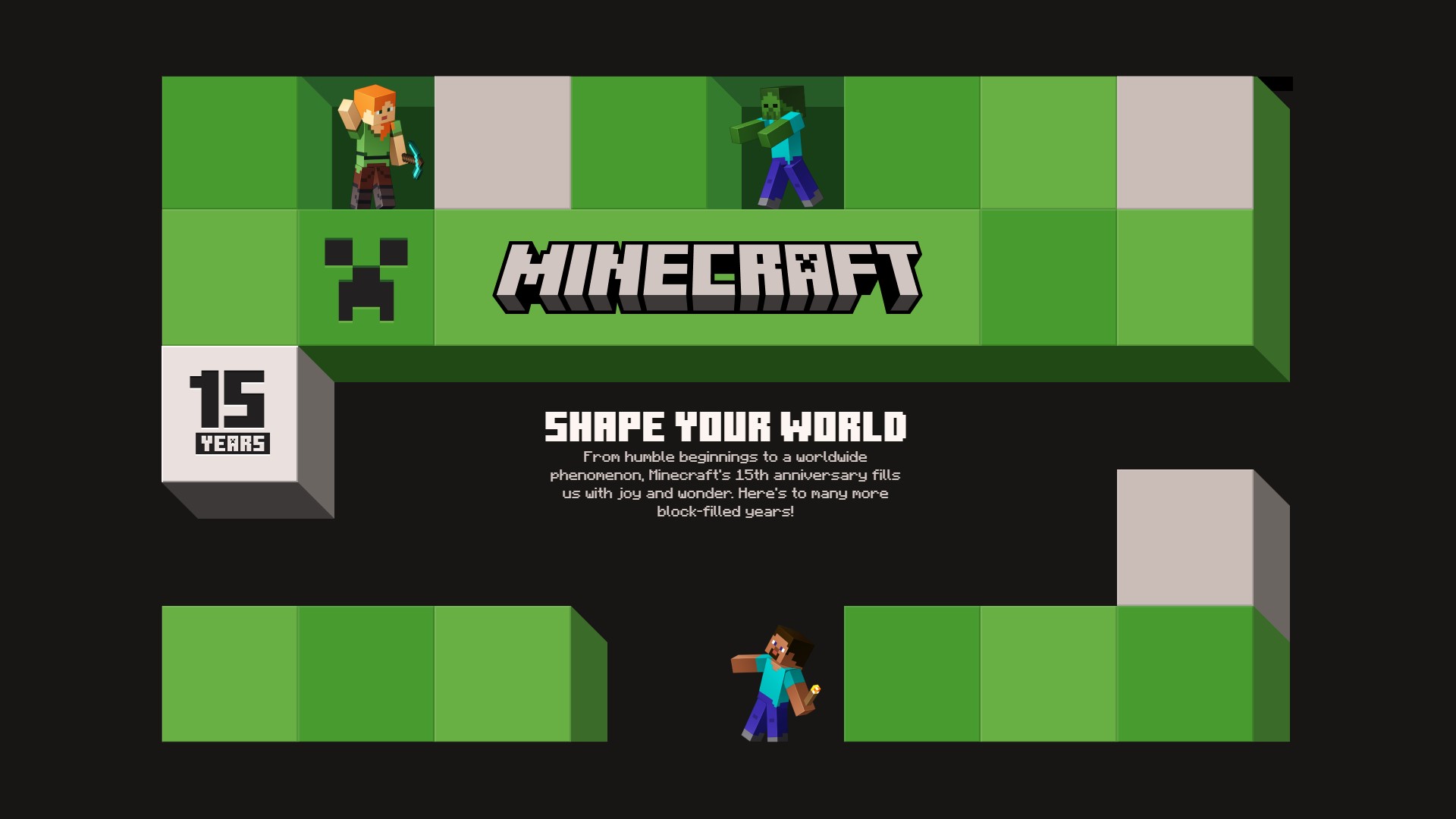 15years Minecraft site banner