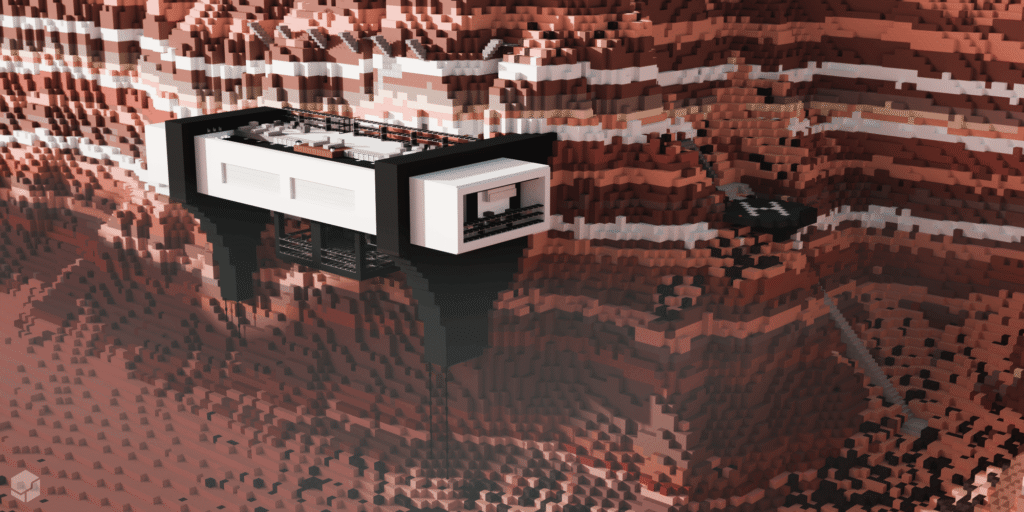 Portfolio render desert cliff side white mansion