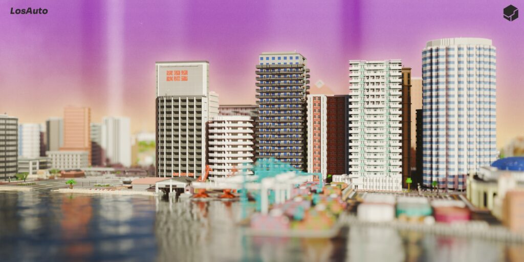 Portfolio render los auto city port coast towers