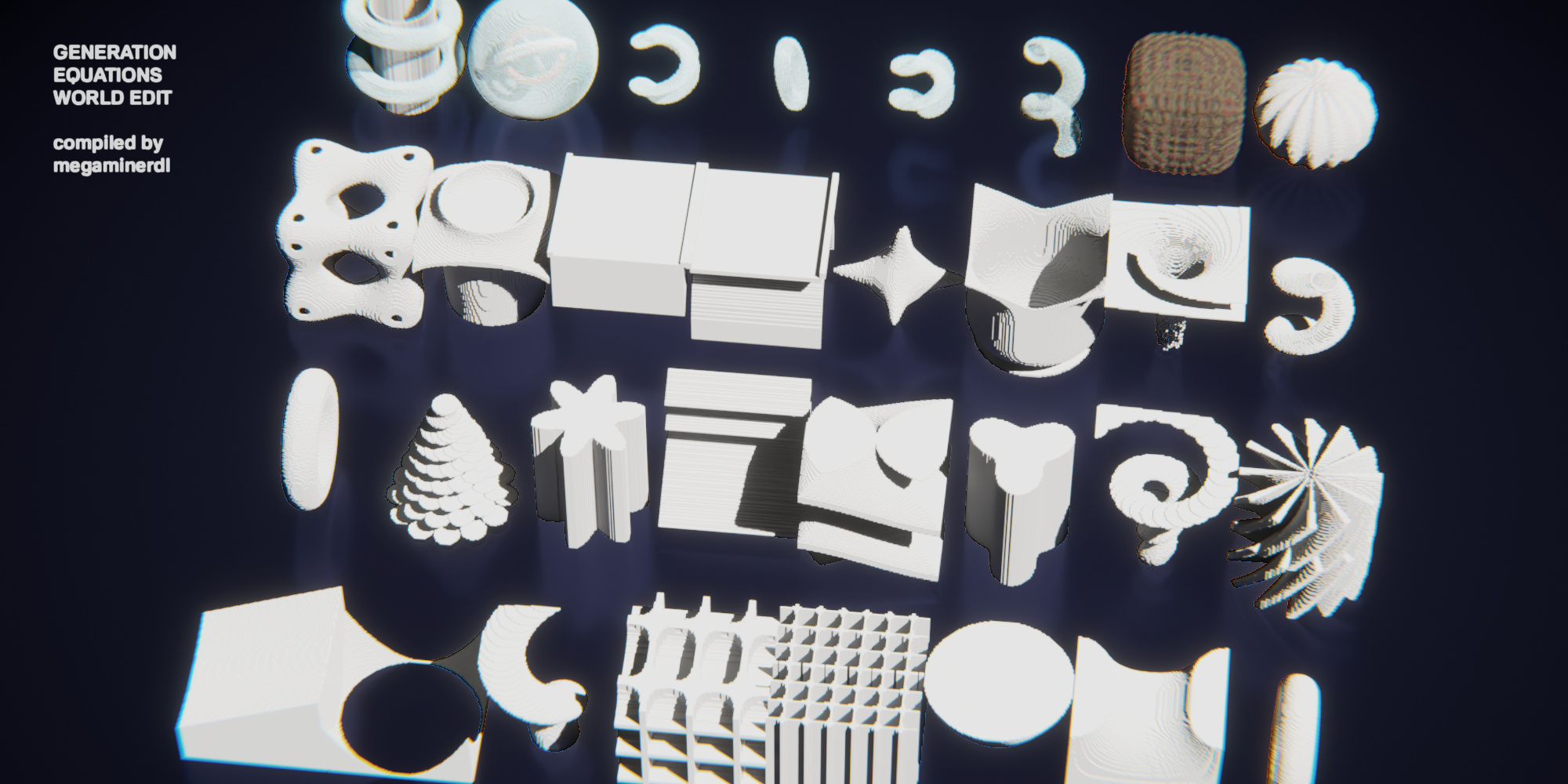 World Edit generation 3D shapes render