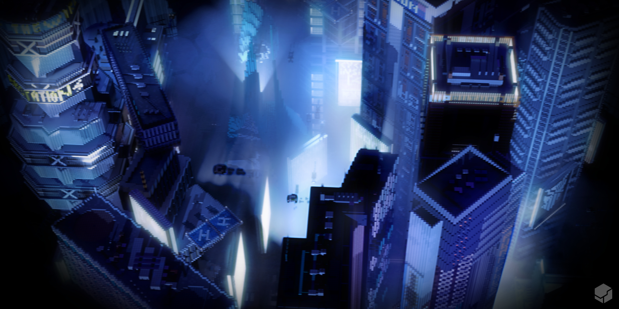 Portfolio render realistic neon scifi city outpost