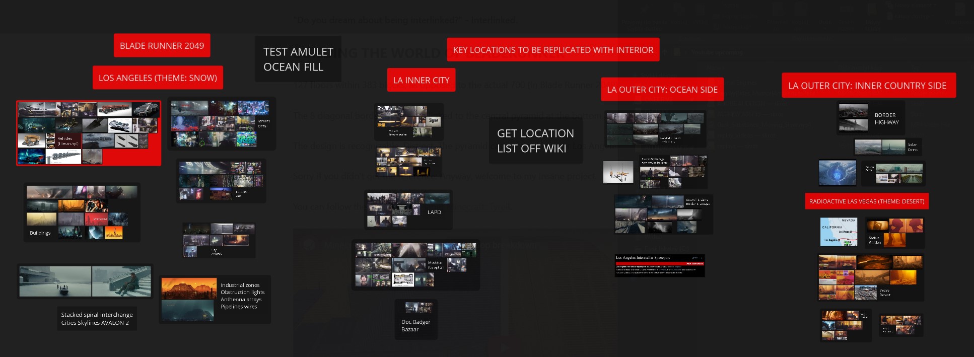 Blade runner city minecraft plan moodboard