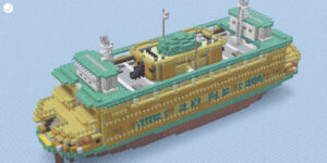 Portfolio render vehicle boat ferry yellow