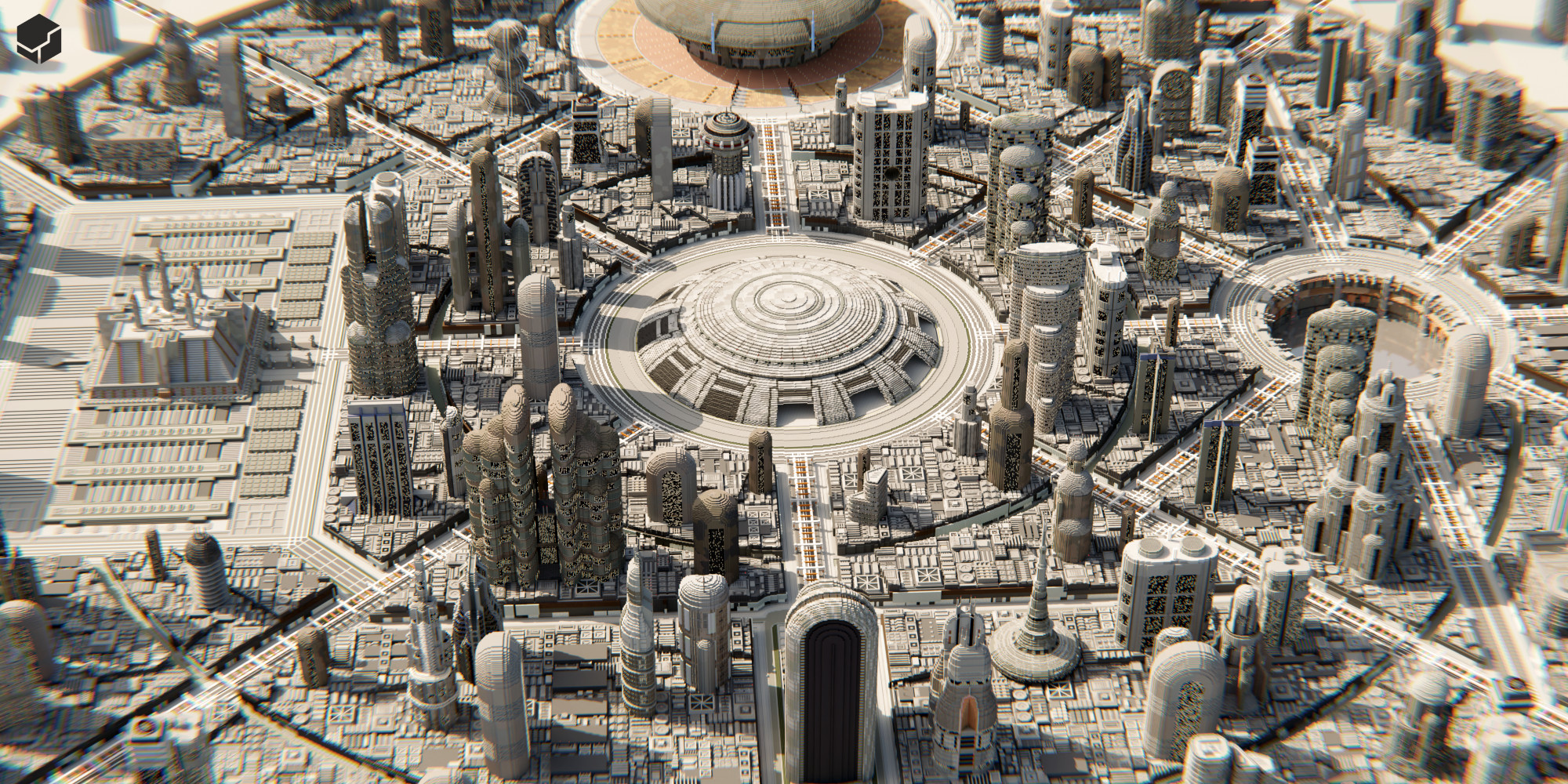 Portfolio render coruscant greebles future city