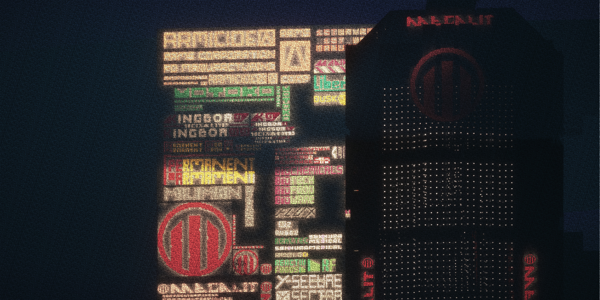 Portfolio render tower arasaka MegaLIT logos