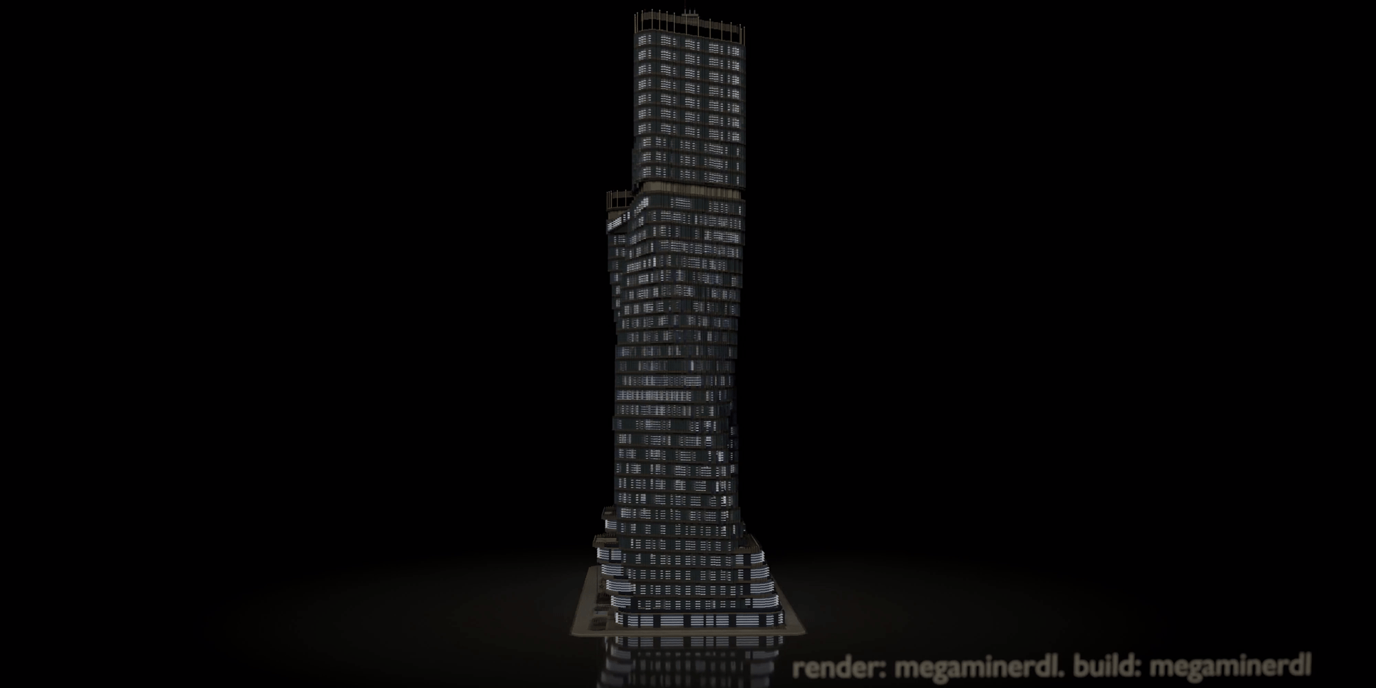 Portfolio Render GIF MegaTechnica twisting towers night