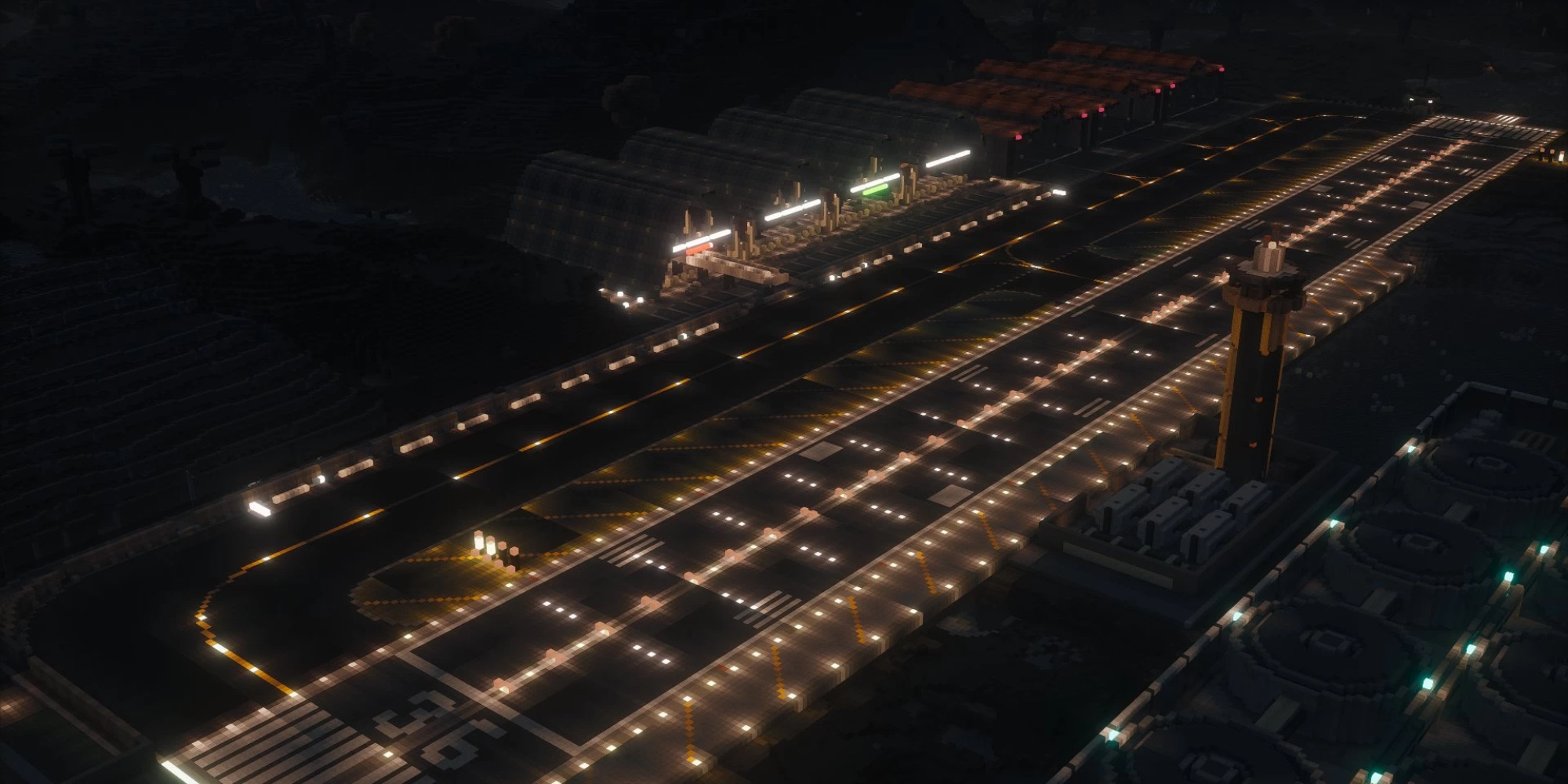 Portfolio screenshot lampas airport runway night lights